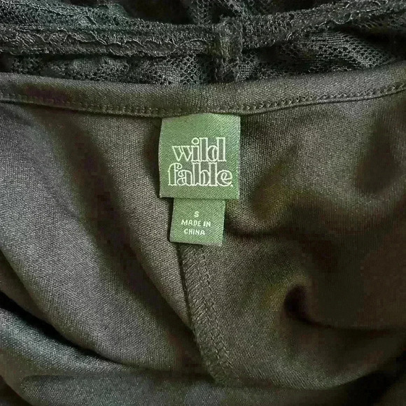 NWT Women's Short Sleeve Maxi Dress Wild Fable Off Black Lace Size Small - Picture 9 of 10